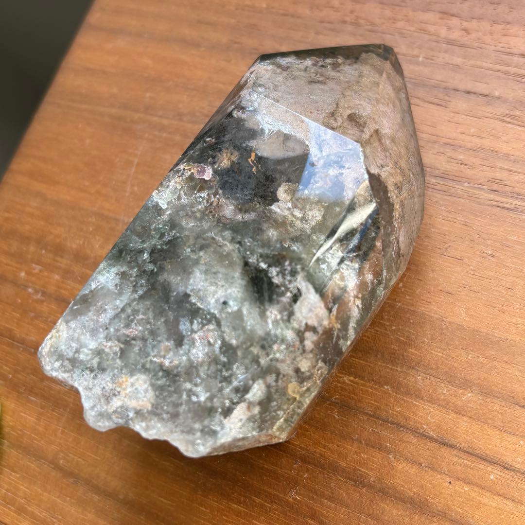 天然石 グリーン四季ガーデンクォーツ 原石置物522g