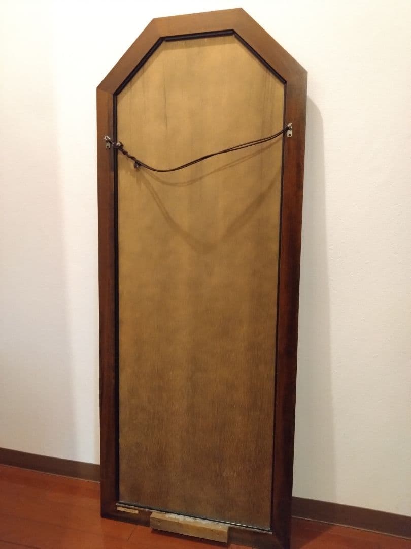 まるアンティークダークブラウン姿見　鏡