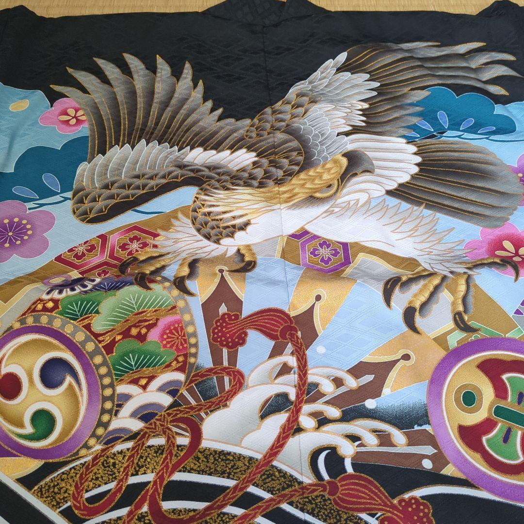 七五三 子供用 着物 鷹 黒 男の子 袴セット