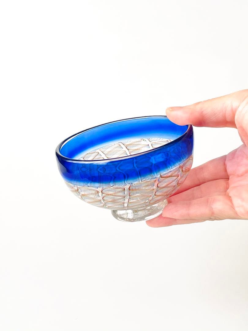 吹きガラス　うつわ　レースガラスA