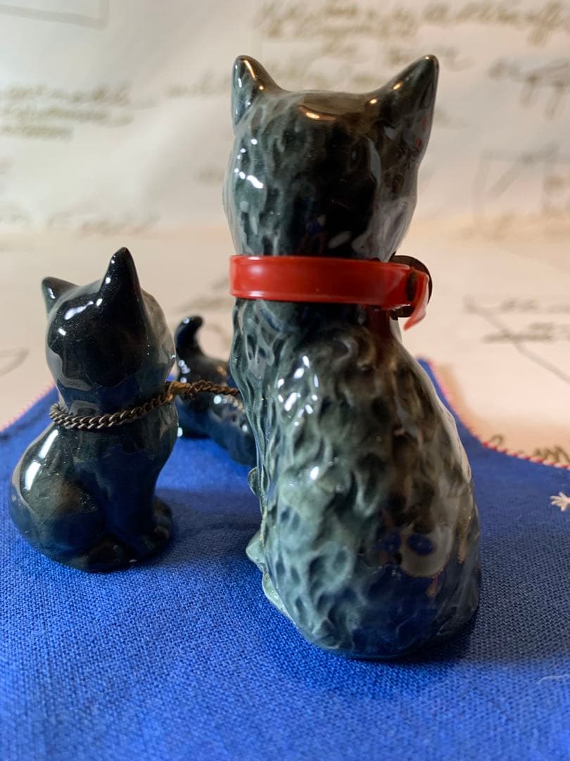 ゲーベル人形　西ドイツ製　陶器置物　レアな可愛い親子3匹セットの猫ちゃん！