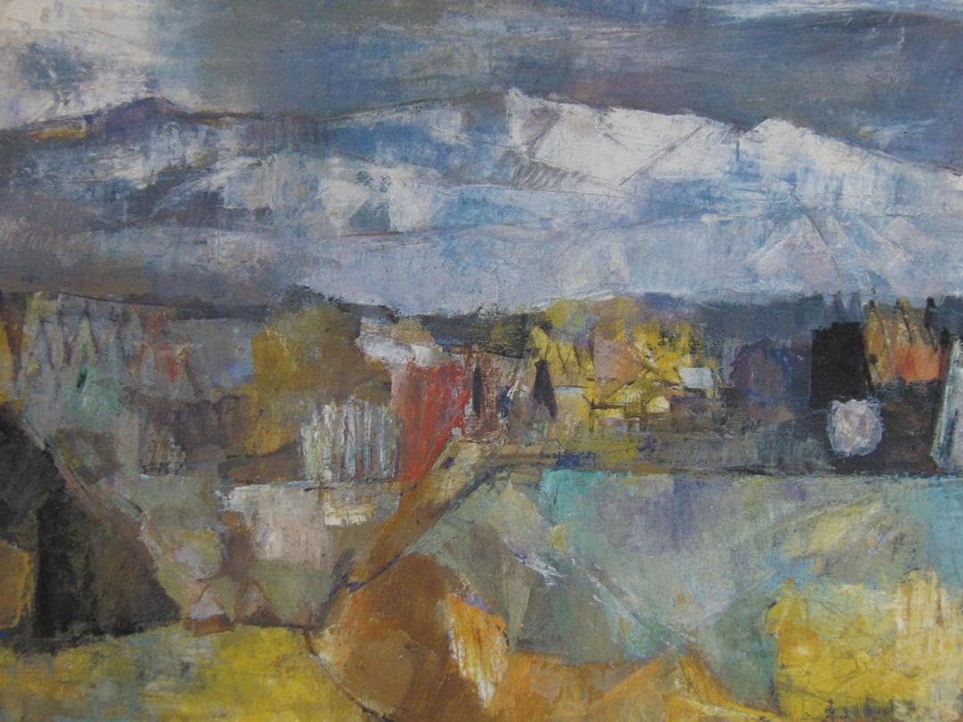 吉井忠、【雪の安達太良山】、希少な大判額装用画集より、美品、日本人画家