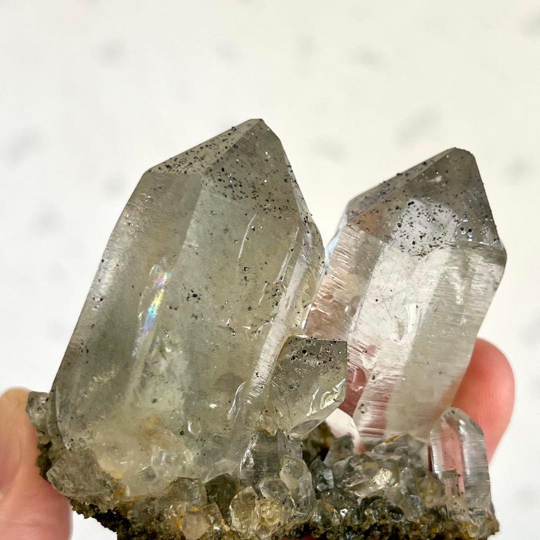 ヒマラヤ　マニハール産　ルチル＆アテナース入り水晶　クローライト　ルチルクォーツ