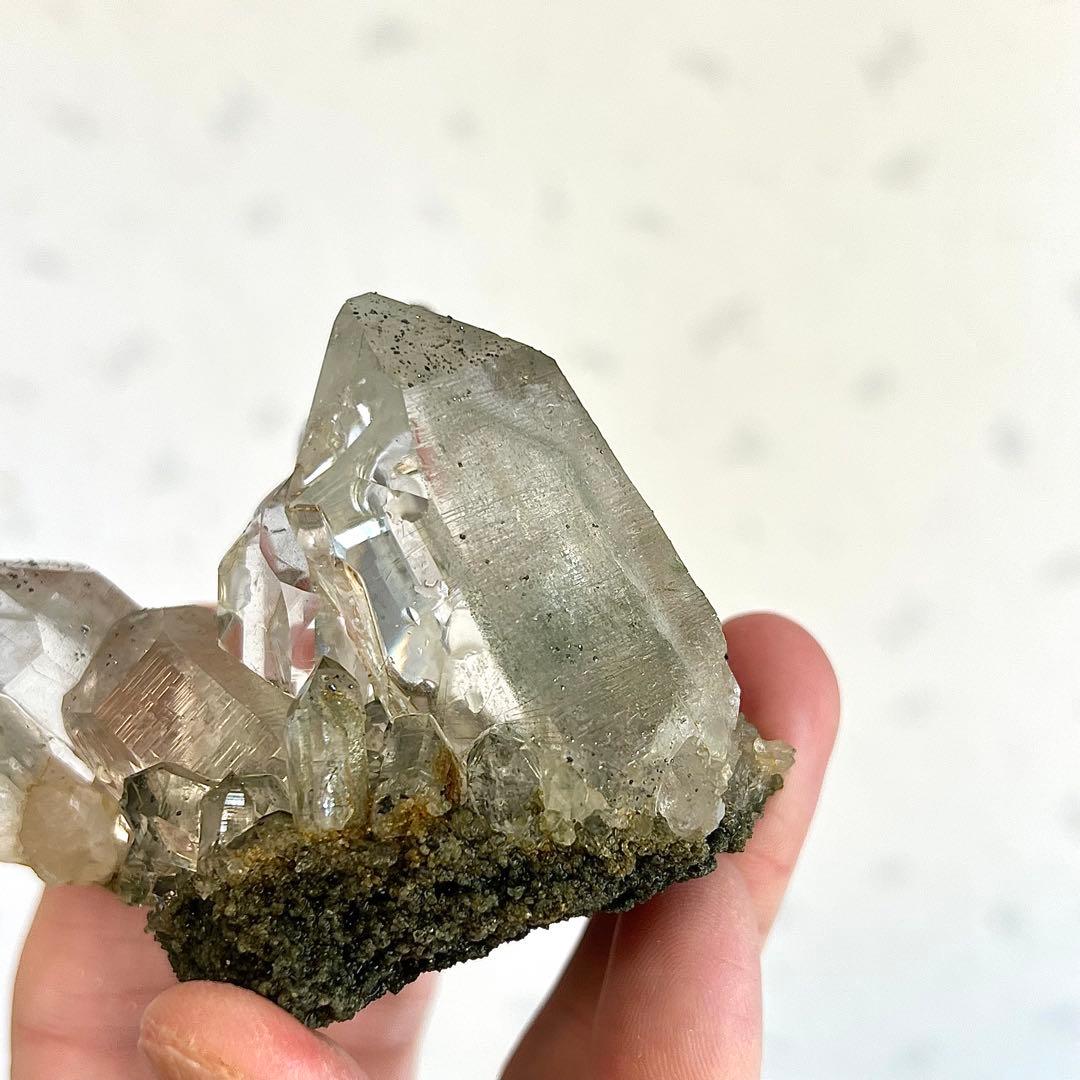 ヒマラヤ　マニハール産　ルチル＆アテナース入り水晶　クローライト　ルチルクォーツ