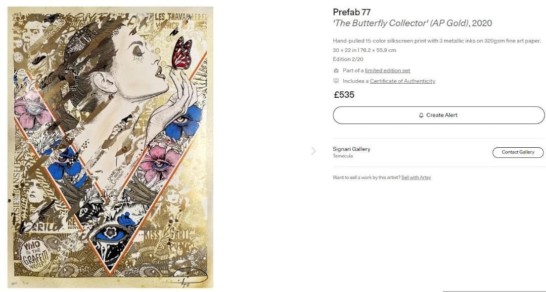 真作 prefab77 直筆サイン ゴールド kyne 村上隆 ロッカクアヤコ