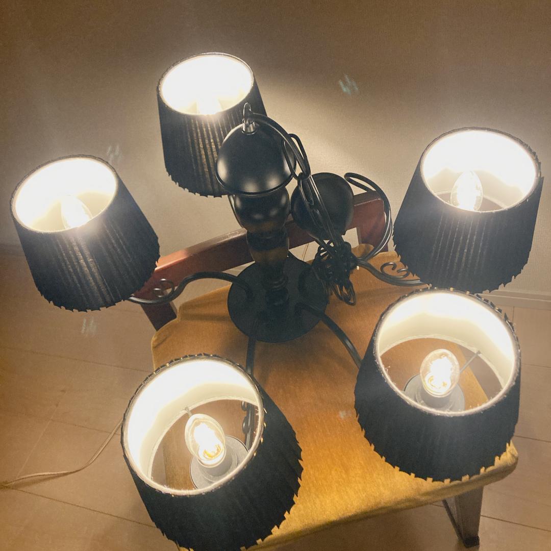 【美品】Francfranc シュペルブ シャンデリア 5灯 黒 フランフラン