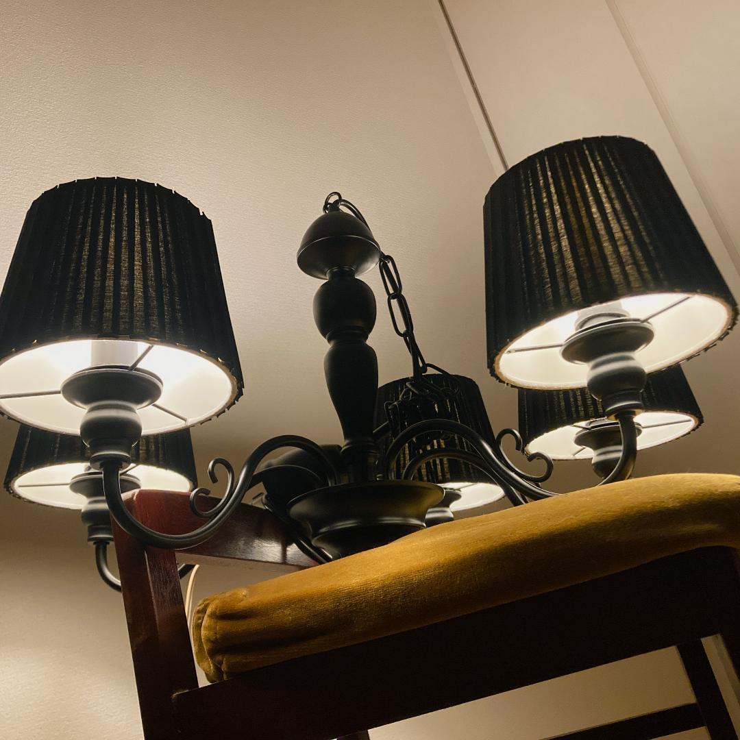 【美品】Francfranc シュペルブ シャンデリア 5灯 黒 フランフラン