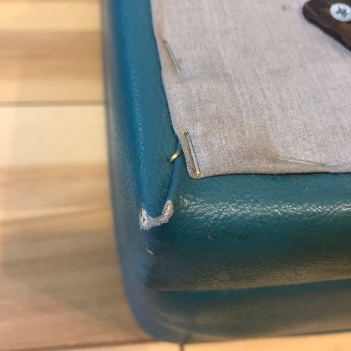 ヴィンテージ スツール グリーン オットマン フットスツール 椅子