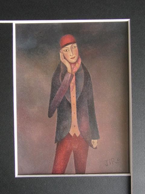 宮崎次郎、悲しい気持ち、希少な画集より、新品高級額・額装付、状態