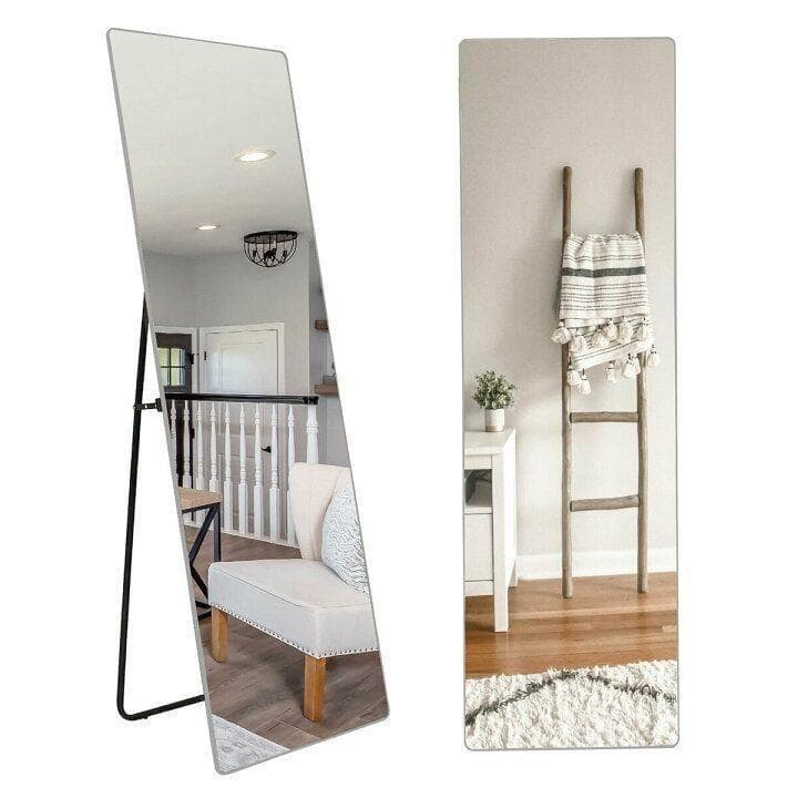 スタンドミラー 壁掛け 軽量 薄いフレーム 165cmx60cm 1524-6