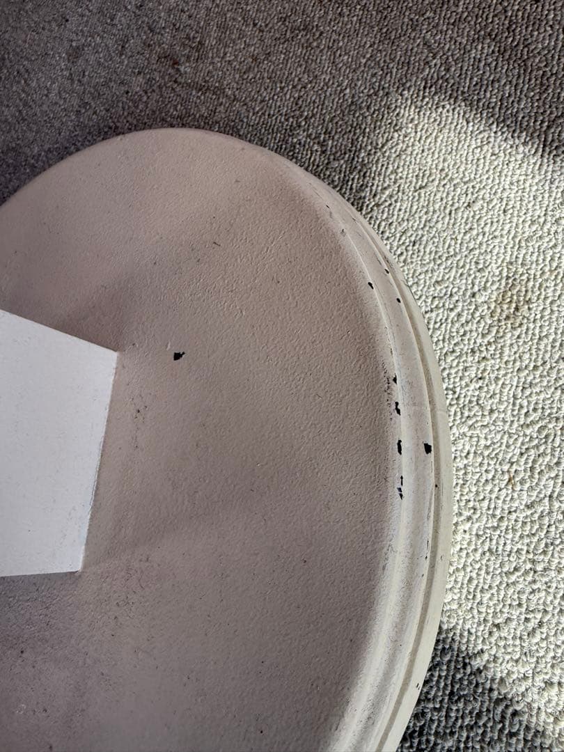 クラシック 木製 ペデスタルテーブル 白 花台 サイドテーブル 42cm