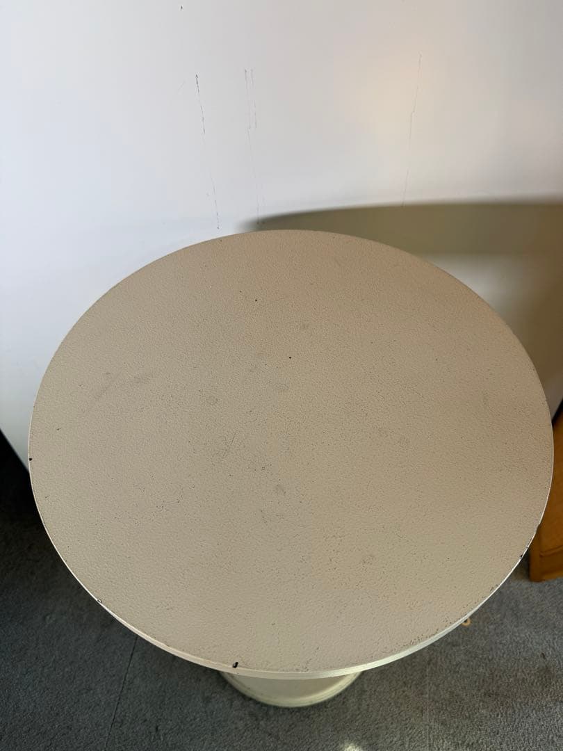 クラシック 木製 ペデスタルテーブル 白 花台 サイドテーブル 42cm