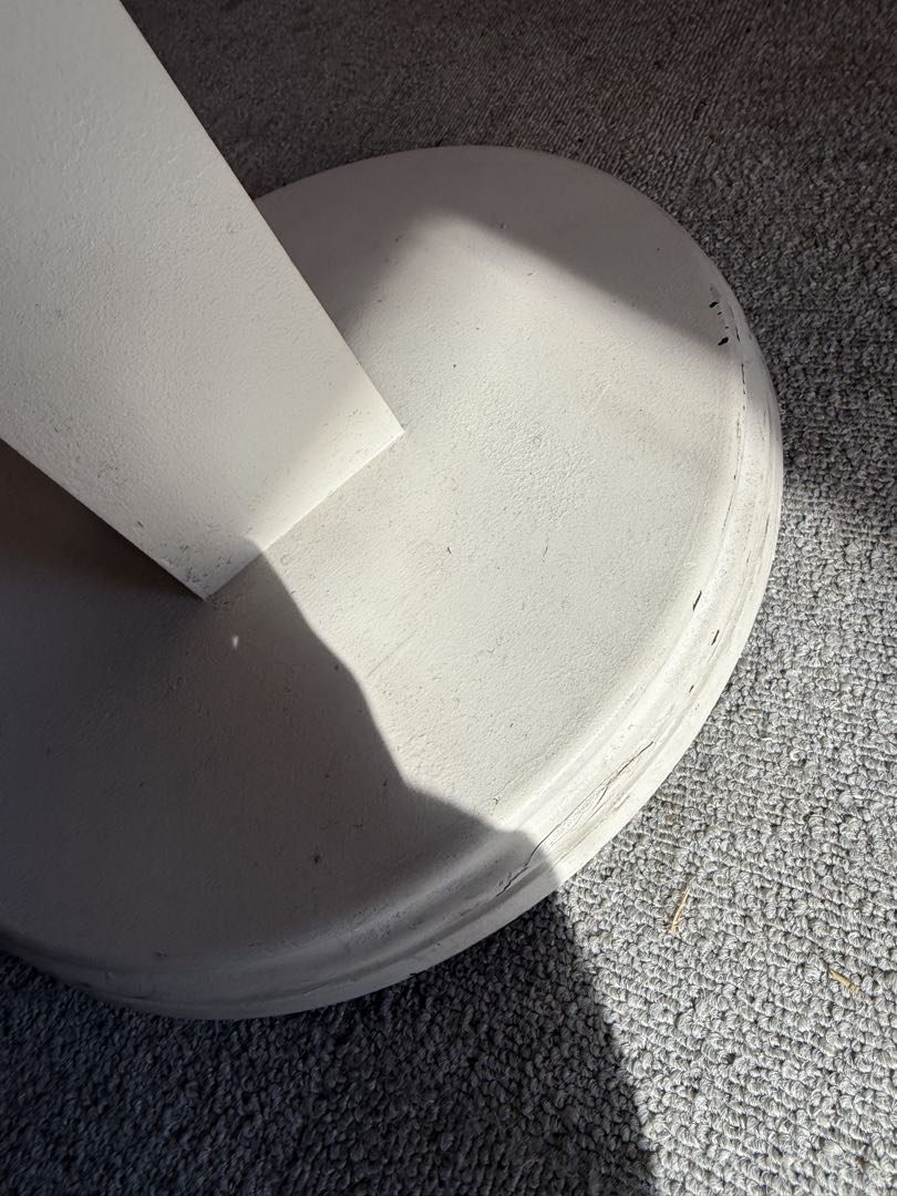 クラシック 木製 ペデスタルテーブル 白 花台 サイドテーブル 42cm