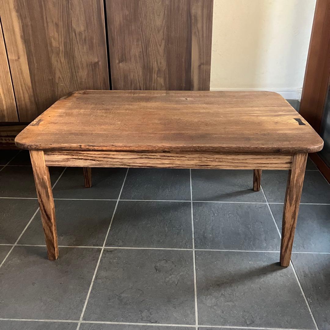 古い天板をリユースしたローテーブル　ハンドメイド