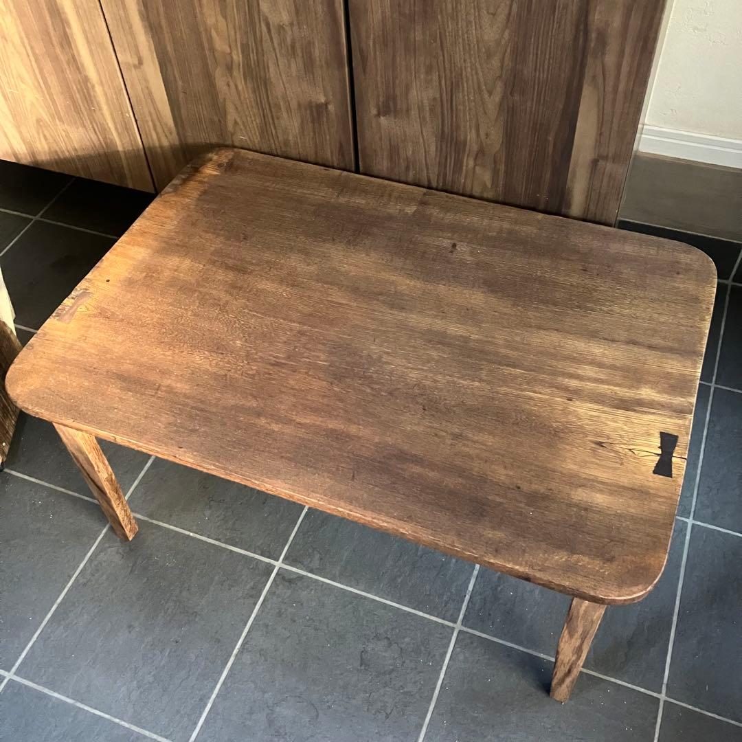 古い天板をリユースしたローテーブル　ハンドメイド