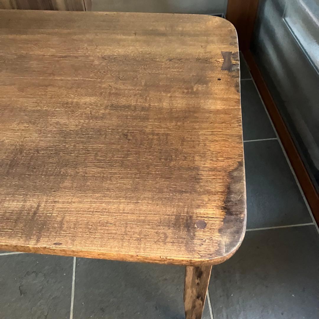 古い天板をリユースしたローテーブル　ハンドメイド