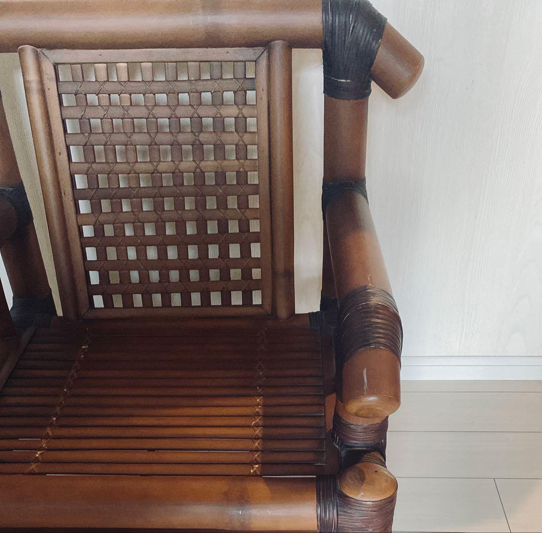 〈希少〉バンブー 竹製 ラタン チェア アンティーク 民族　民族雑貨