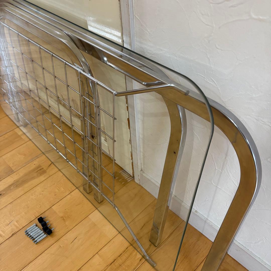 ☆レトロポップ☆昭和レトロ　80‘s ガラス　センターテーブル　コーヒーテーブル