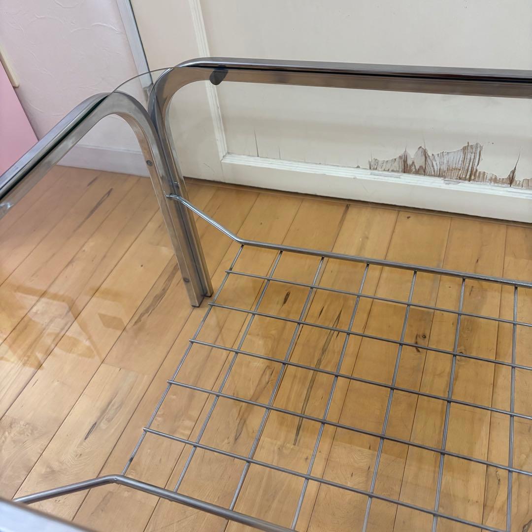 ☆レトロポップ☆昭和レトロ　80‘s ガラス　センターテーブル　コーヒーテーブル