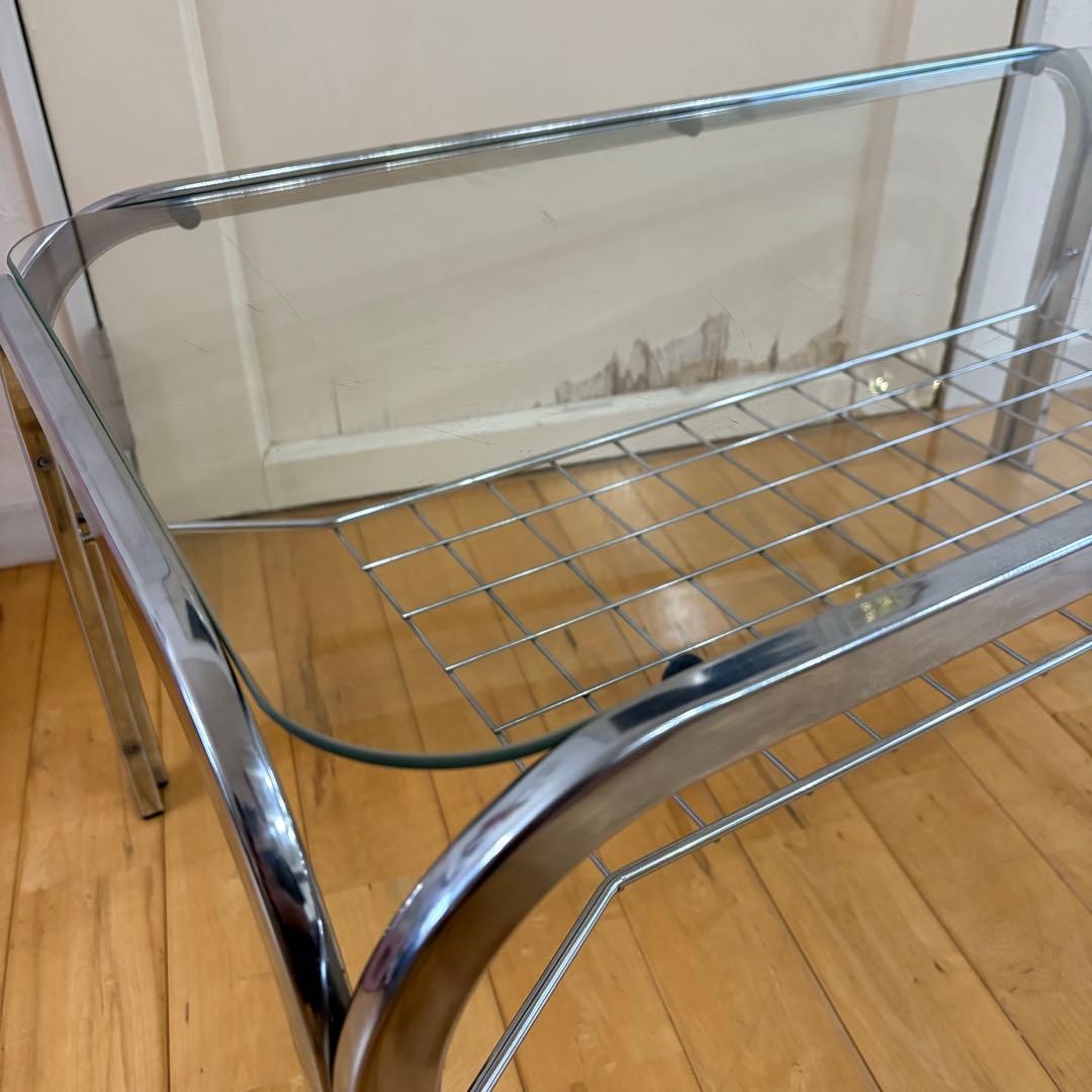 ☆レトロポップ☆昭和レトロ　80‘s ガラス　センターテーブル　コーヒーテーブル