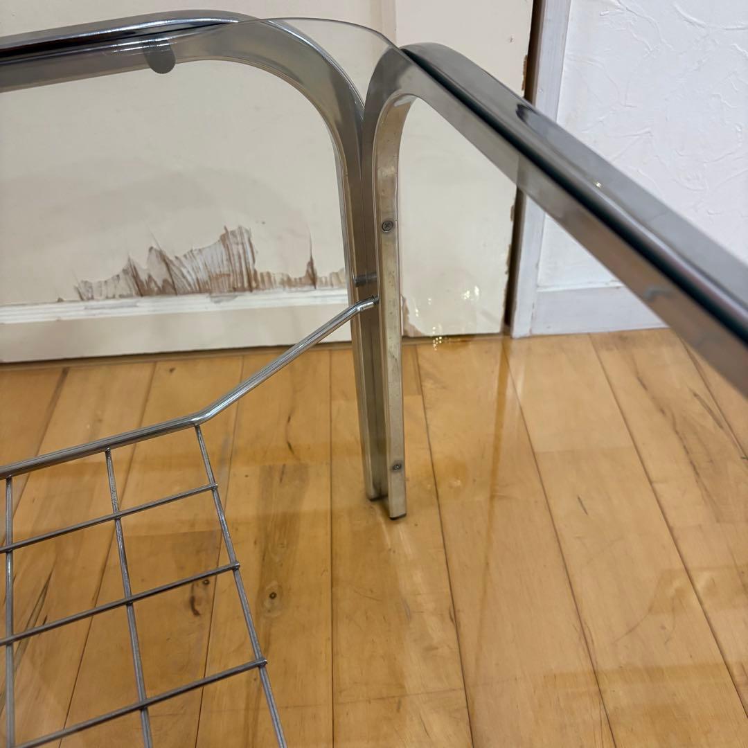 ☆レトロポップ☆昭和レトロ　80‘s ガラス　センターテーブル　コーヒーテーブル