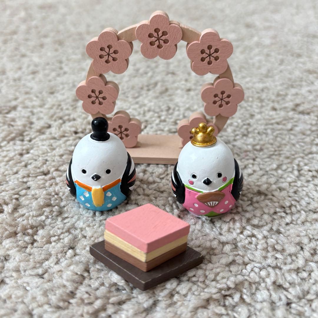 シマエナガ ひなまつり お内裏さま お雛様 ひしもち オブジェ - メルカリ