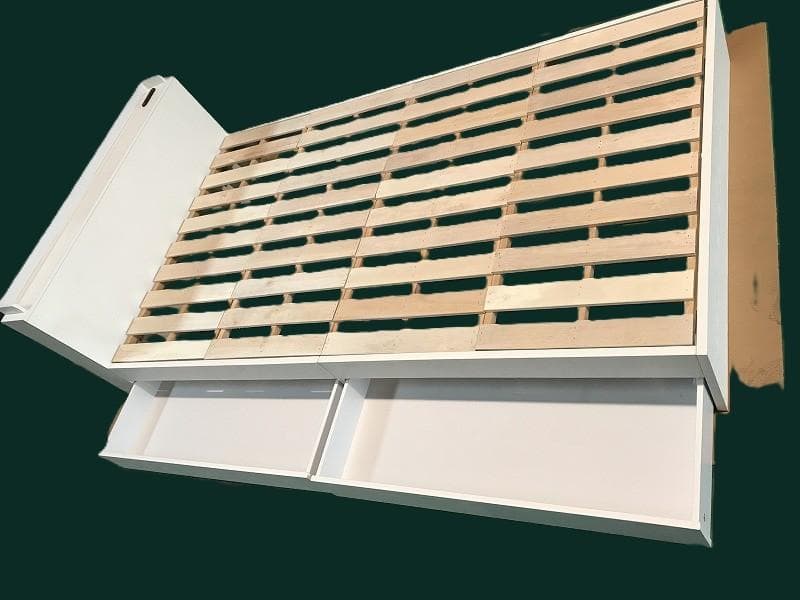 【新品】宮付き　引き出しのある木製セミダブルベッドＷＨ