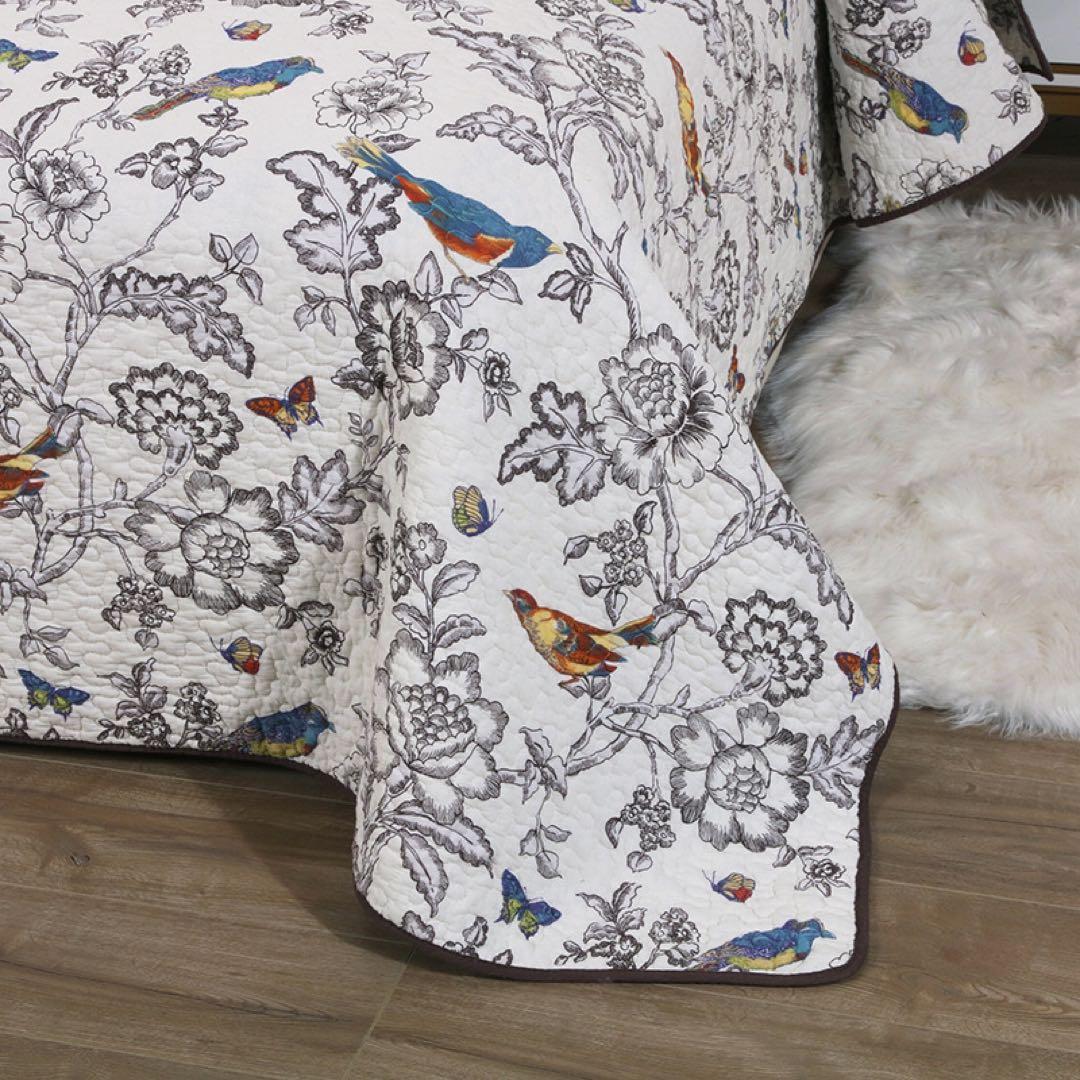 キルトベッドカバー3点セット綿マルチカバー キルティング 355