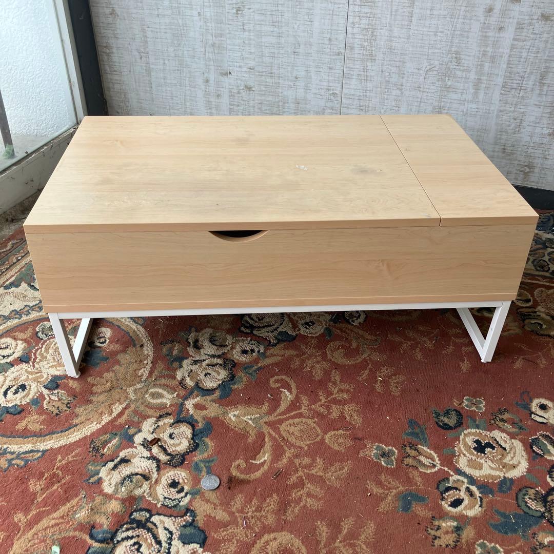 ナチュラル木製引き出し付きセンターテーブル