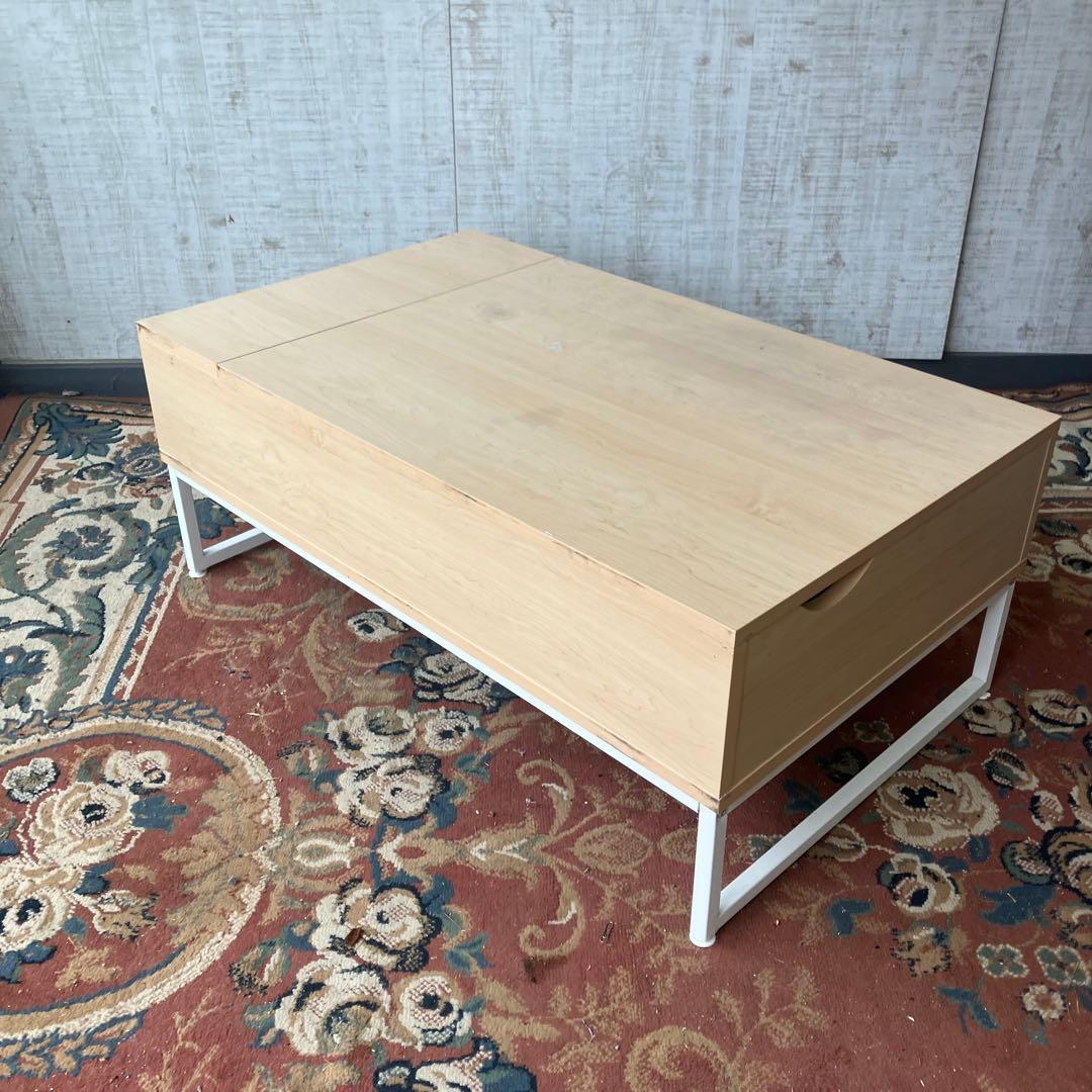 ナチュラル木製引き出し付きセンターテーブル