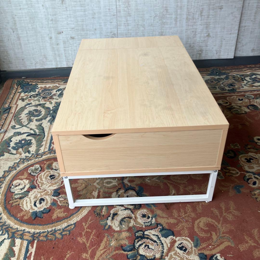 ナチュラル木製引き出し付きセンターテーブル