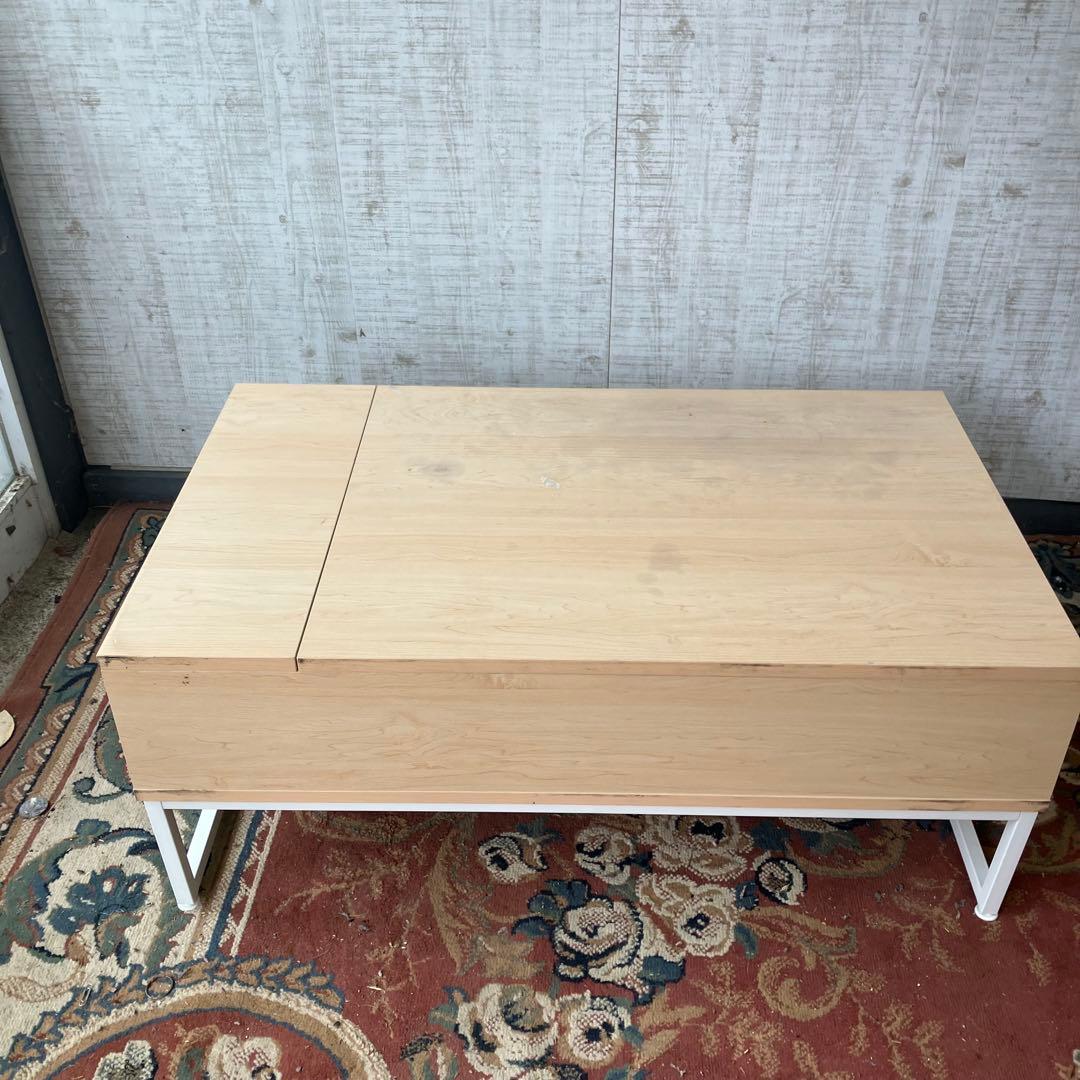 ナチュラル木製引き出し付きセンターテーブル