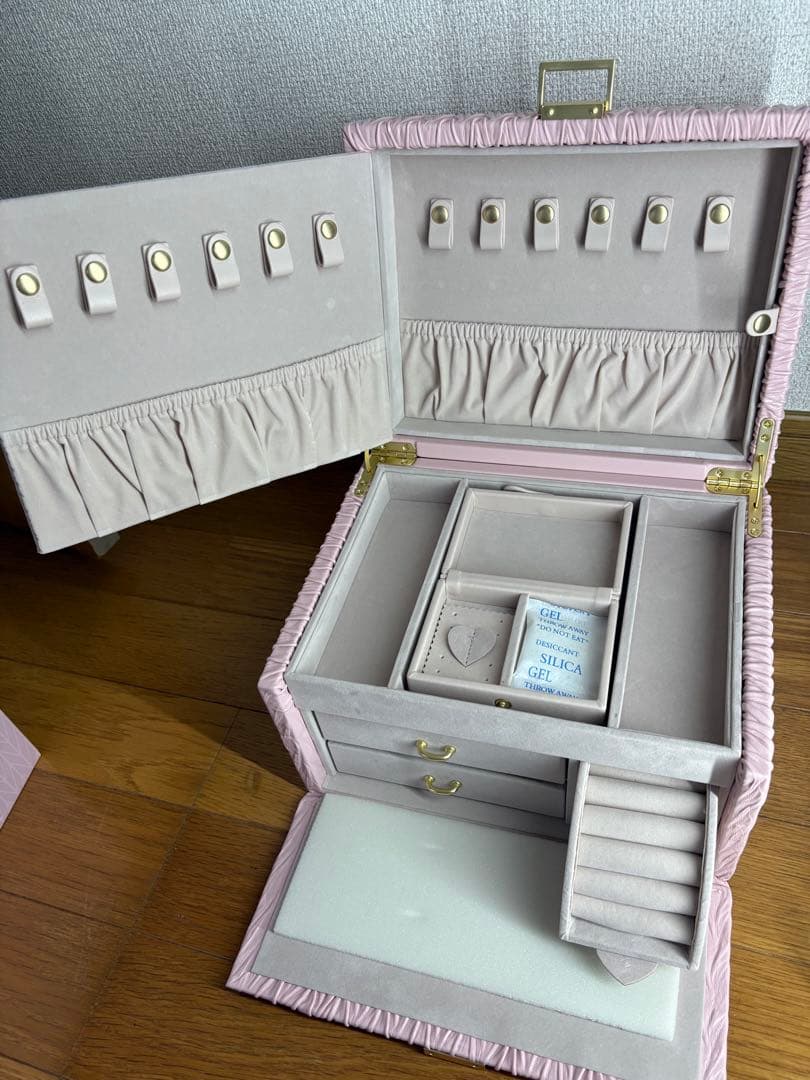 Francfranc エンボス ジュエリーボックスＬ　ピンク