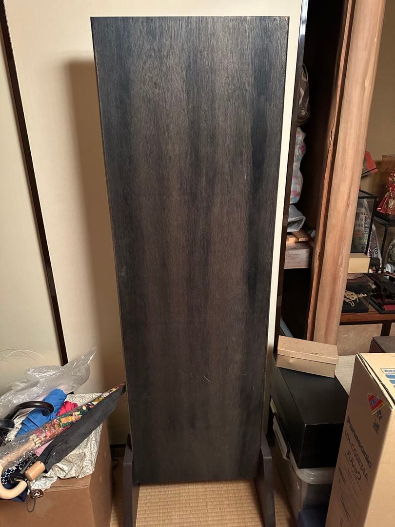 【引き取りの方限定特価】美品　木製スタンドミラー 花柄装飾