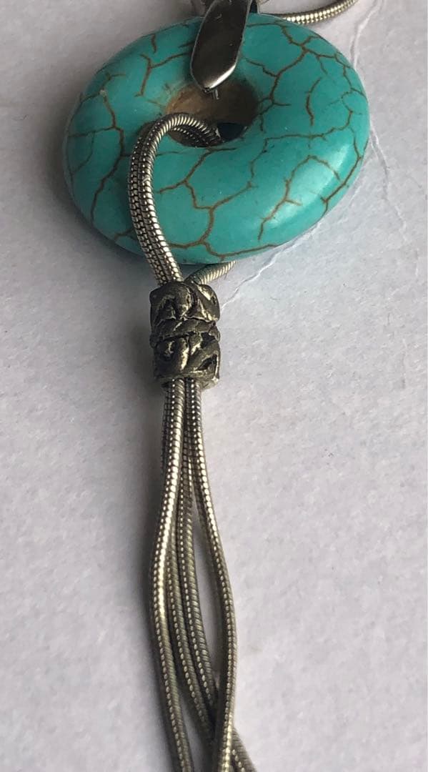 トルコ石8kgpアンティークネックレスペンダント