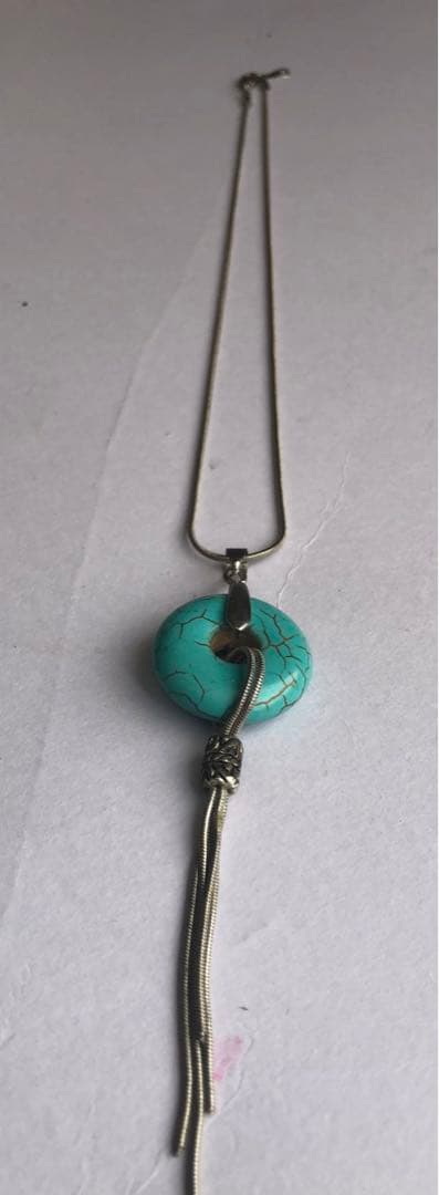 トルコ石8kgpアンティークネックレスペンダント