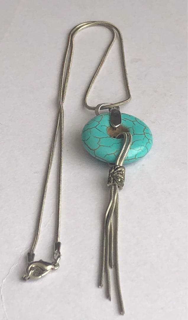 トルコ石8kgpアンティークネックレスペンダント