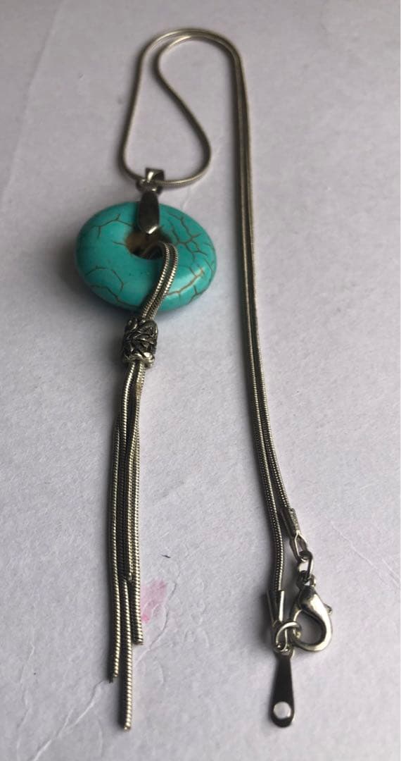 トルコ石8kgpアンティークネックレスペンダント