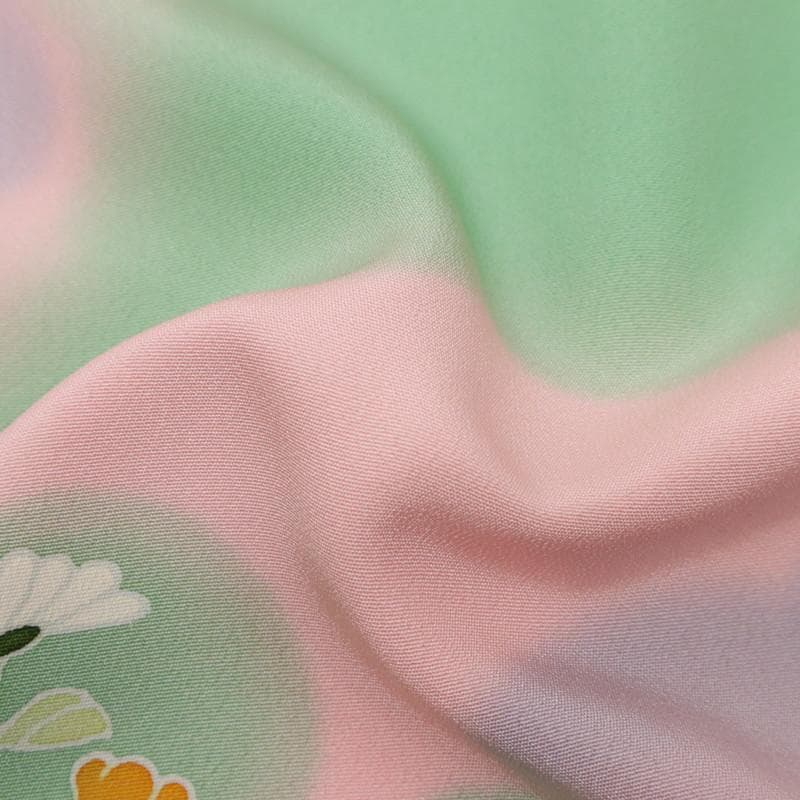 七五三＊女の子 御所解き模様 ピンク 正絹 祝着に＊子供着物 8RM1