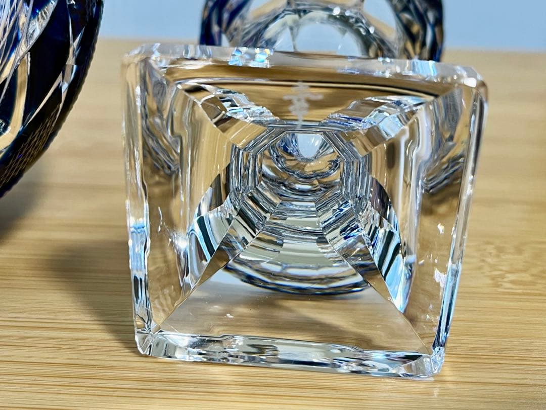 江戸切子　デカンタ　脚付杯 セット 根本幸雄 作