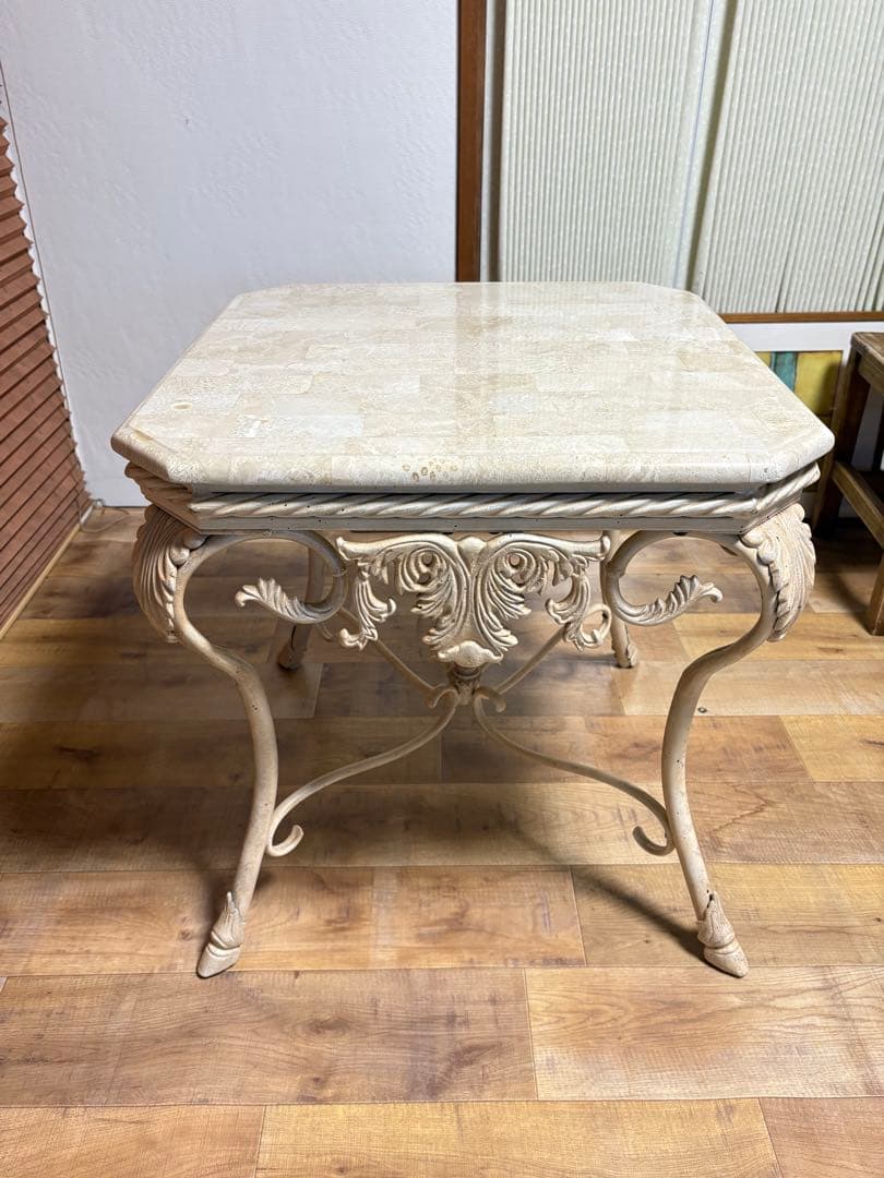 大理石　アイアン　マーブルテーブル　コーヒーテーブル　センターテーブル　イタリ