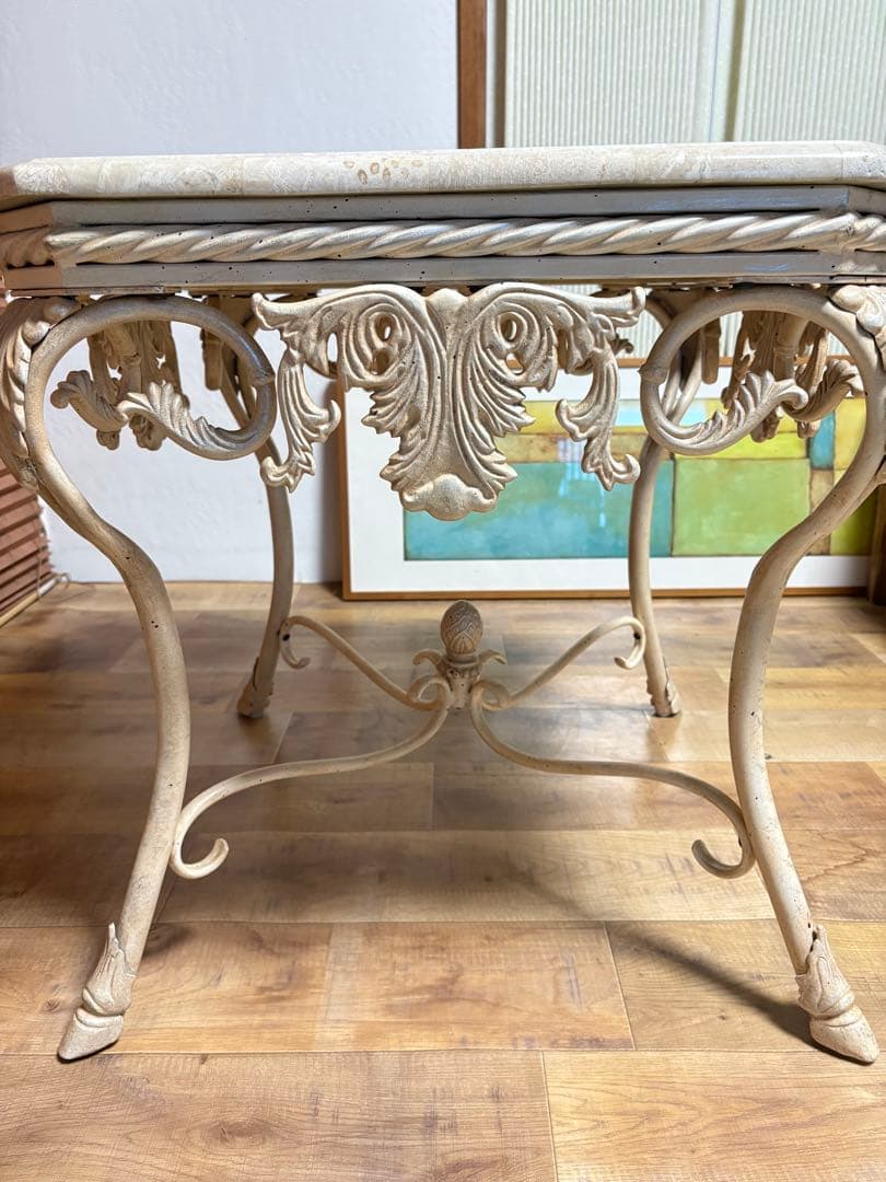 大理石　アイアン　マーブルテーブル　コーヒーテーブル　センターテーブル　イタリ