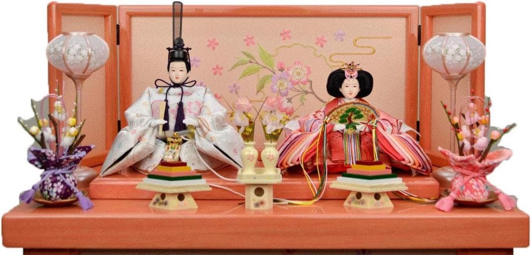 新品】雛人形 北寿 桐製 刺繍 桜柄 節句 ひな祭り 収納 オ