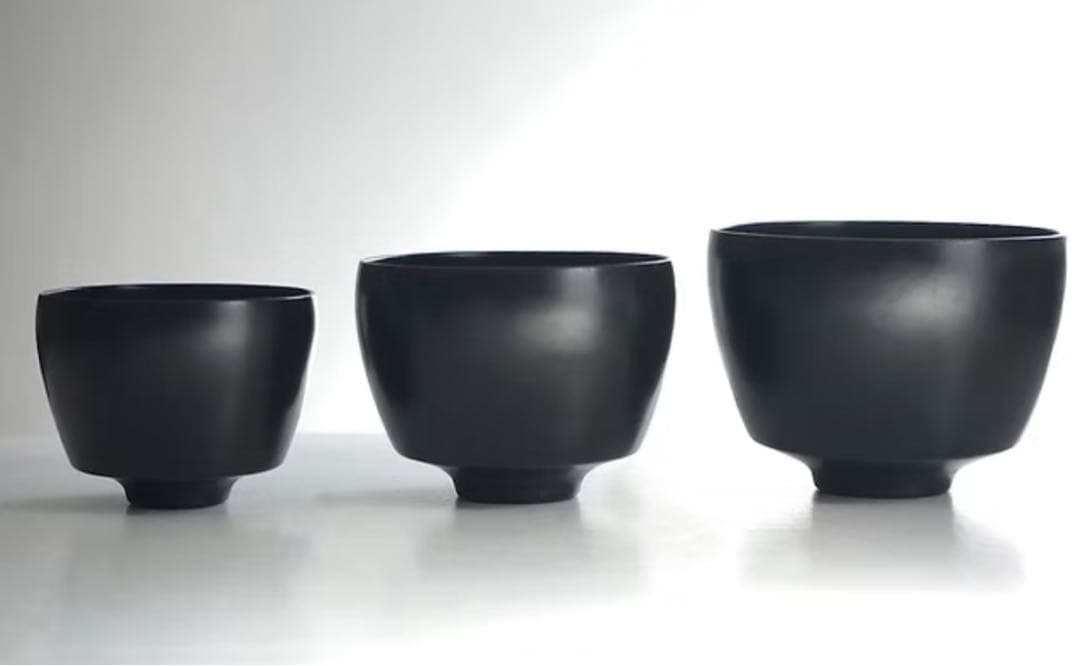 杉田明彦　漆器 筒形椀 汁椀 中 黒 ［未使用］2個