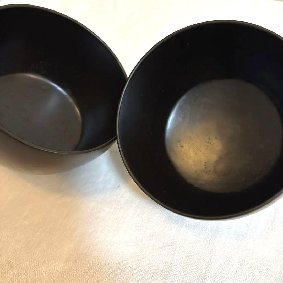 杉田明彦　漆器 筒形椀 汁椀 中 黒 ［未使用］2個