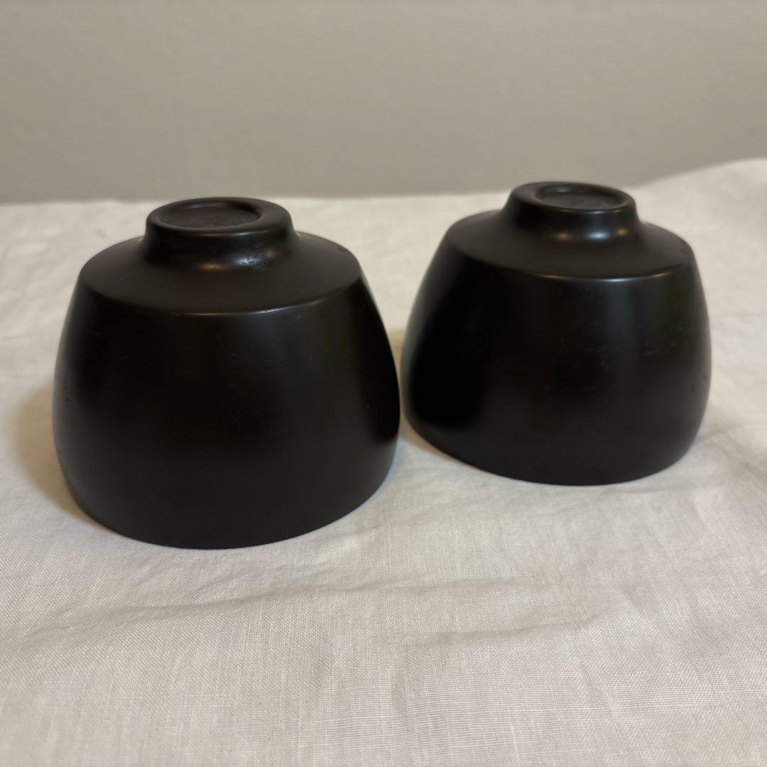 杉田明彦　漆器 筒形椀 汁椀 中 黒 ［未使用］2個