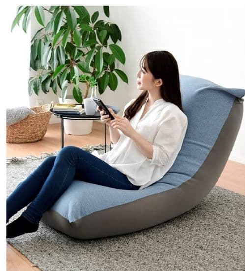 山善 ビーズクッション (ソファー) 特大 ヘリンボーン/グレー　つ336