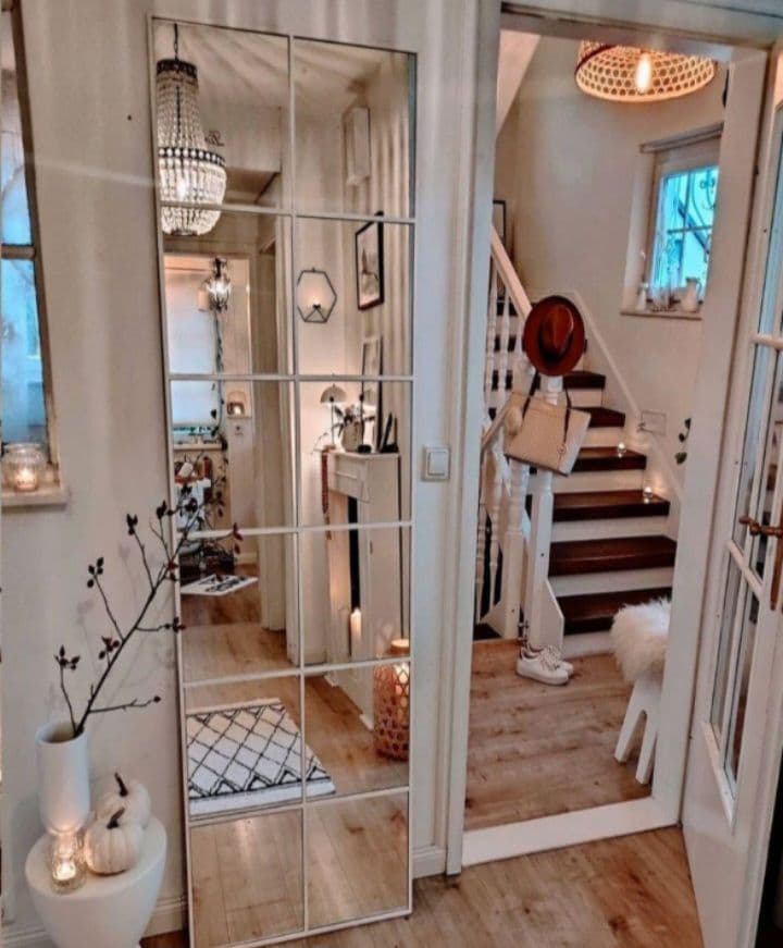 姿見　格子　9枚ミラー　海外風　大型ミラー