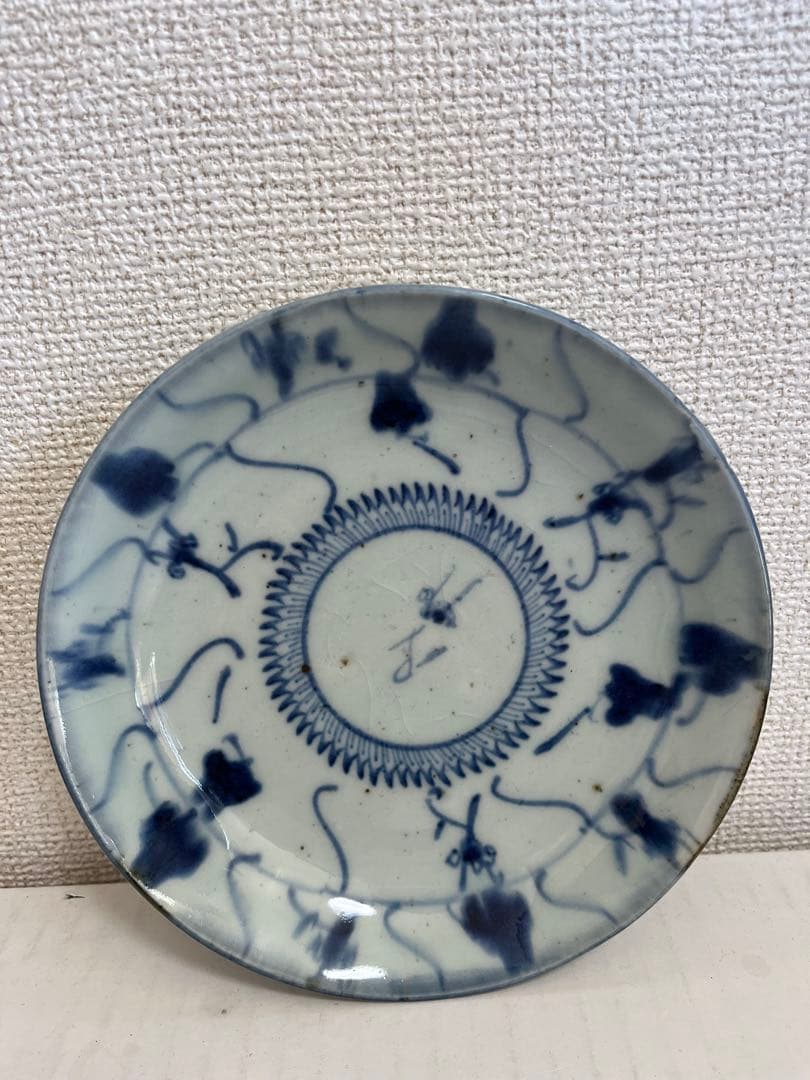 中国美術清時代 染付 霊芝文 青花 花唐草文皿 2客 - メルカリ