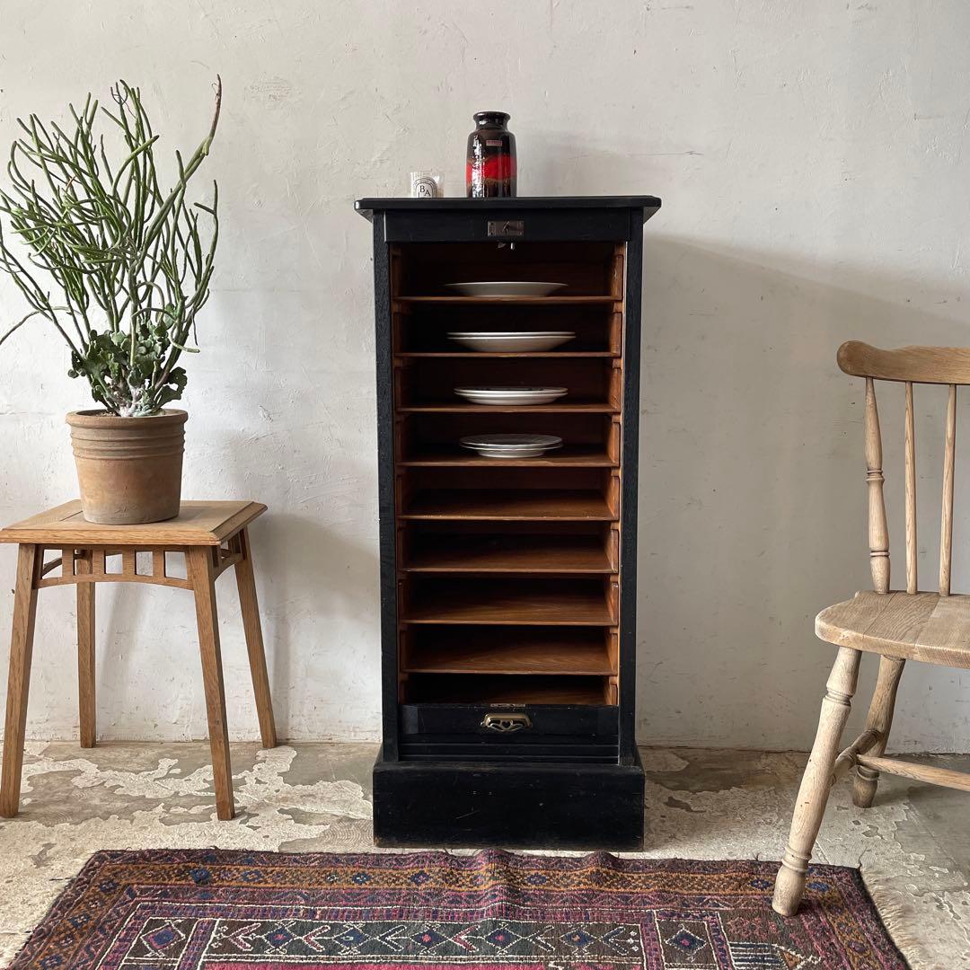 ビンテージ シャッターファイルキャビネット 本棚